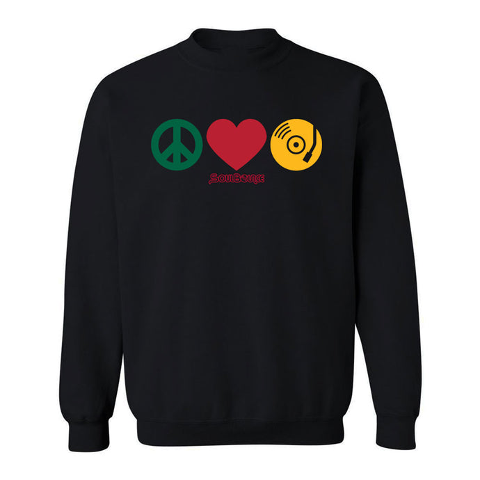 Peace, Love, Music Crew Neck Sweatshirt