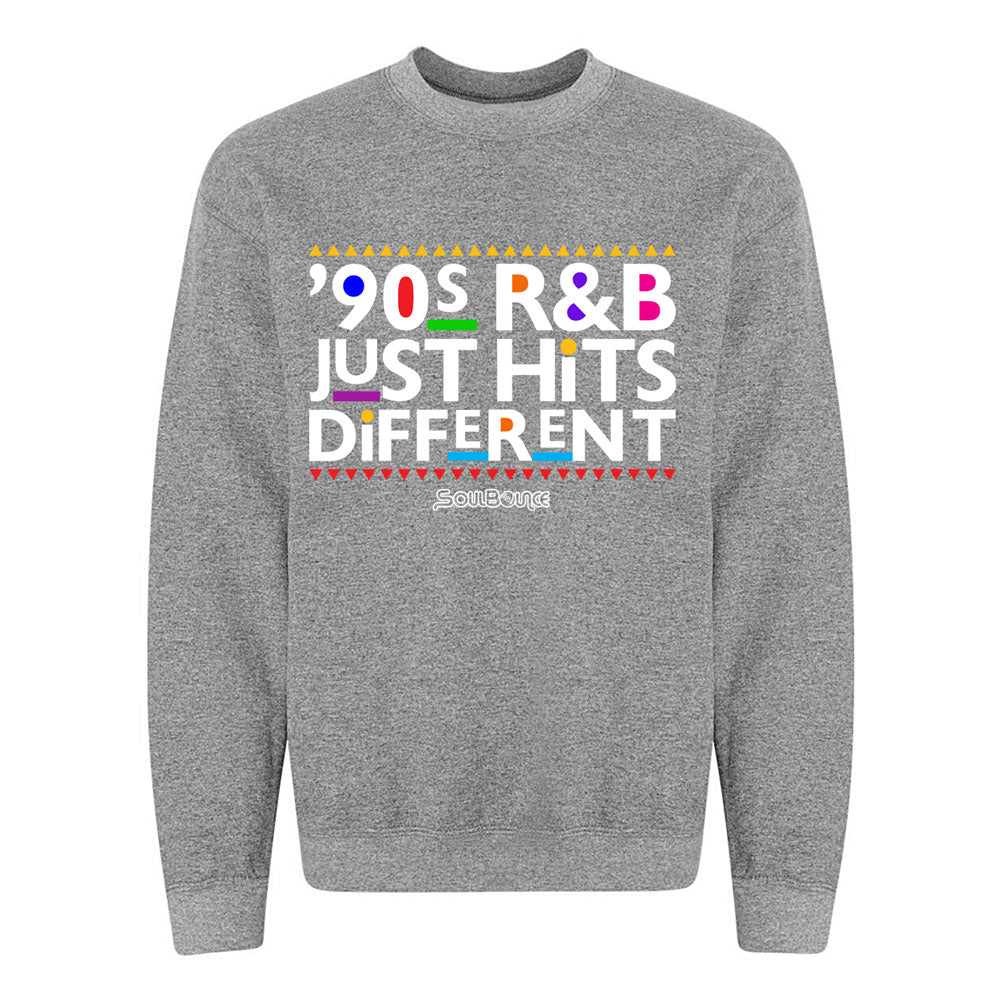 90s R&B Just Hits Different Crew Neck Sweatshirt – Shop